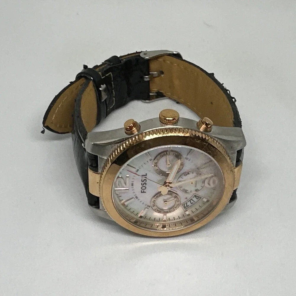 Fossil Perfect Boyfriend ES4135 Women's Black Leather Analog Dial Watch HME680
